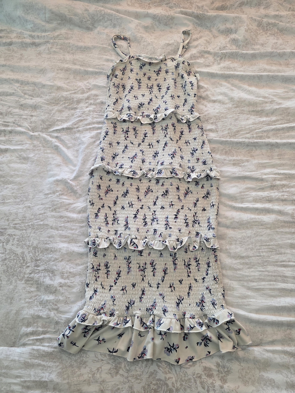 No Boundaries White Floral Tie-Back Dress